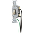 Hubbell Wiring Device-Kellems Switches and Lighting Controls, Spec Grade, Toggle Switches, General Purpose AC, 20A 120/277V AC, Back and Side Wired, Pre-Wired with 8" #12 THHN CSL120LA